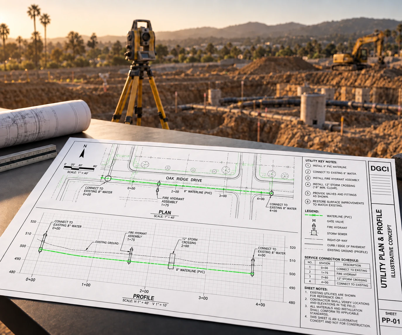 Illustrative rendering: Site Work