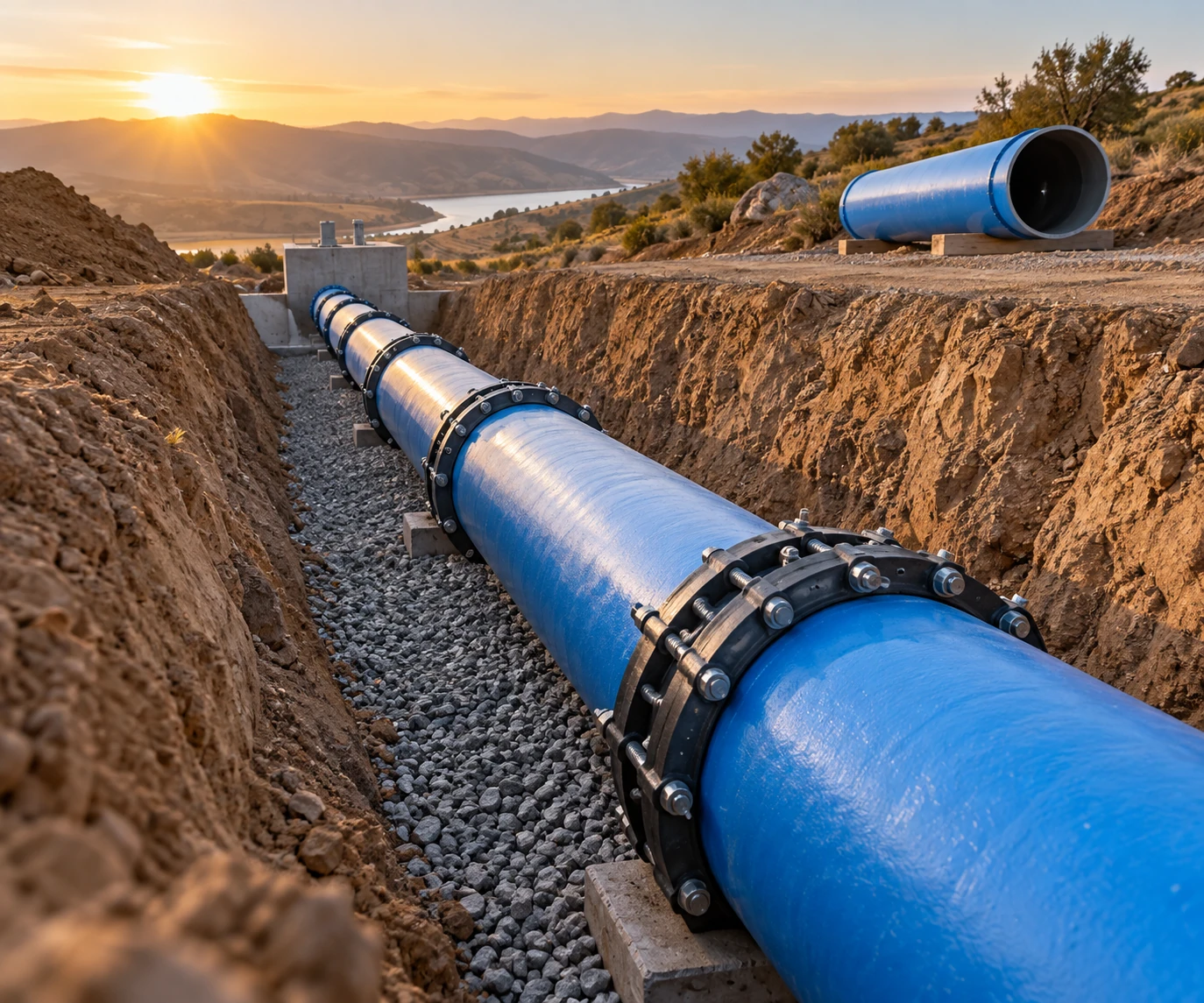 Illustrative rendering: New watermain installation